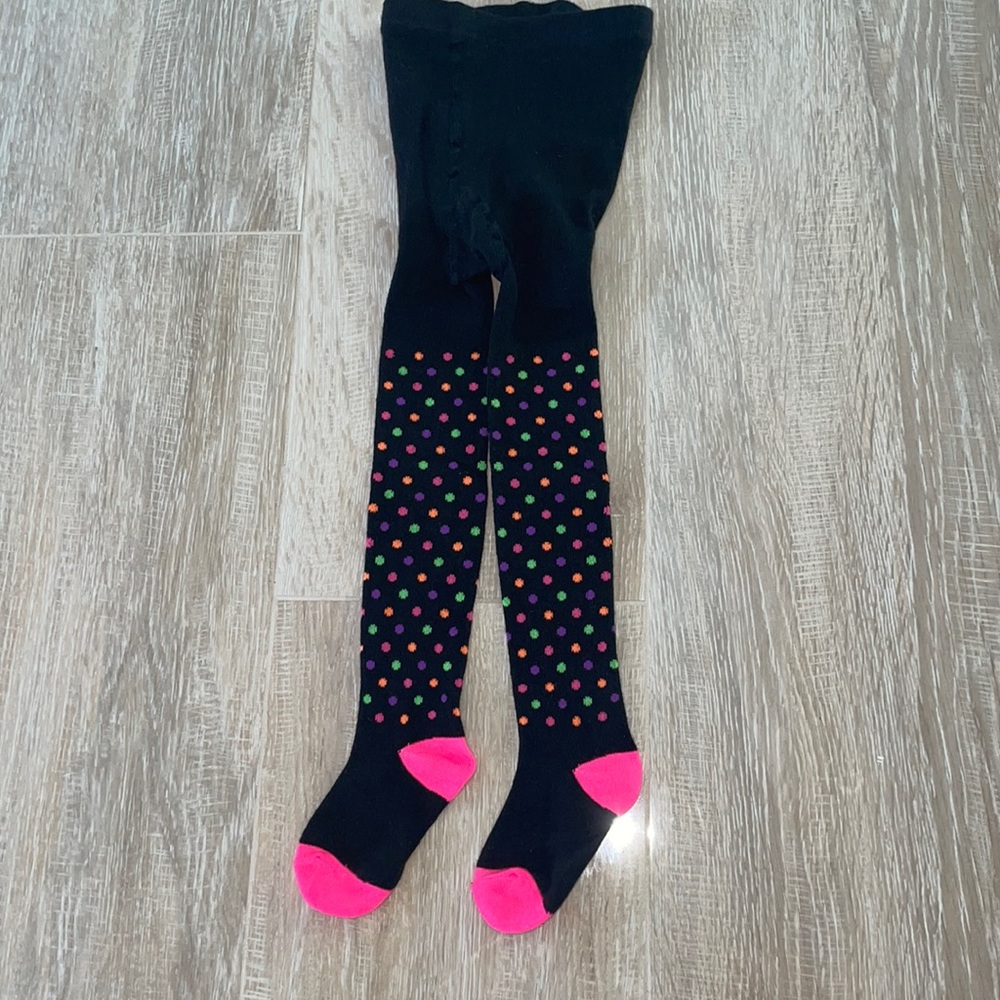 Toddler Black Polka Dot Tights 18-36 months